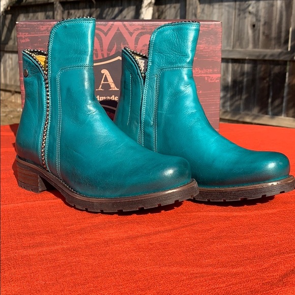 Jafa 497 Slip On Ankle Boots Teal Size 38 - Picture 8 of 10